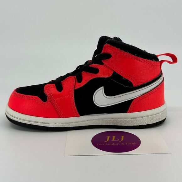 Air Jordan 1 Mid TD 'Infrared 23' Toddler Sneakers 640735-061 Size 8C - Picture 8 of 11